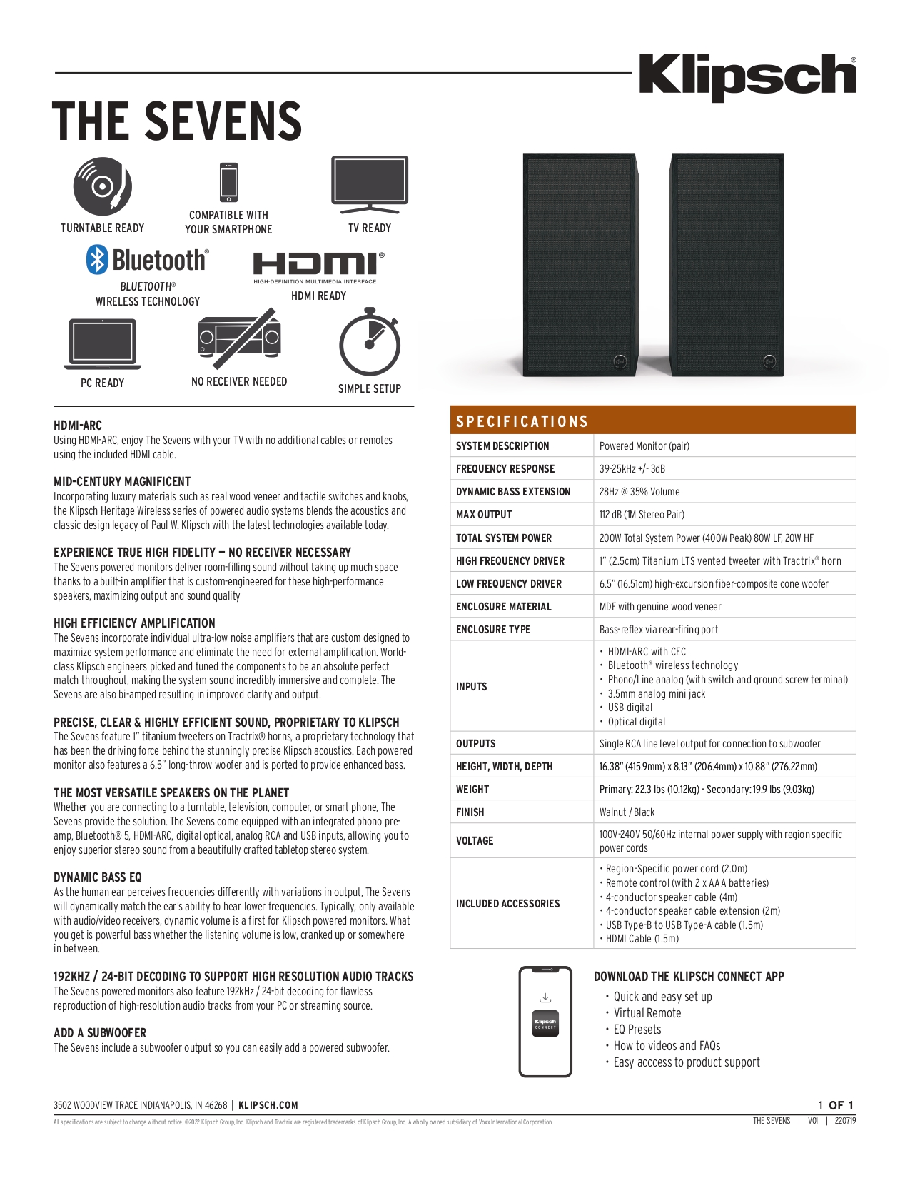 内祝い Klipsch The Fives Powered Speaker Monitor 2.0 System McLaren Edition  with HDMI-ARC, Bluetooth Wireless Connection, 160 Watts Total System Power,  and B