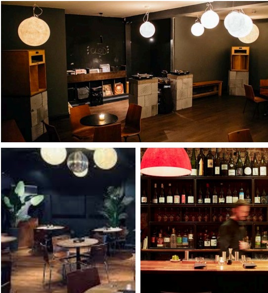 Brilliant Corners, London, UK — ลำโพงวินเทจ Klipsch La Scala หนึ่งคู่ในบาร์ค็อกเทลและร้านอาหาร