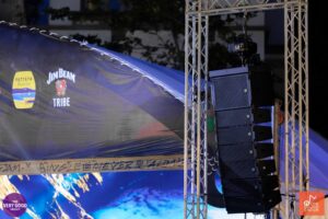 Line Array Wharfedale Pro แขวนบนโครง Truss งาน Rayong Log Jam 2025